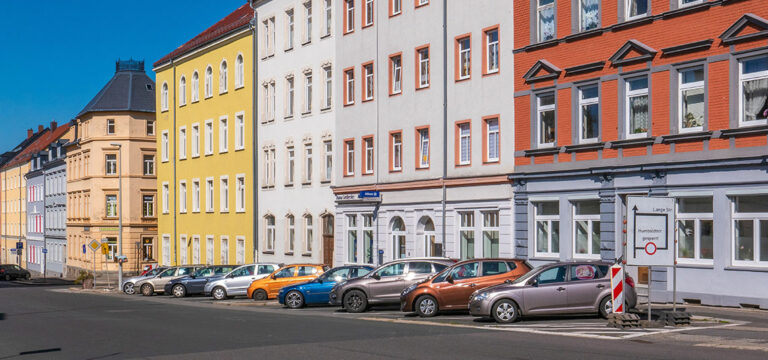 Häuserreihe in Freiburg