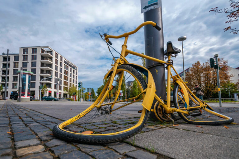 zerstörtes Fahrrad